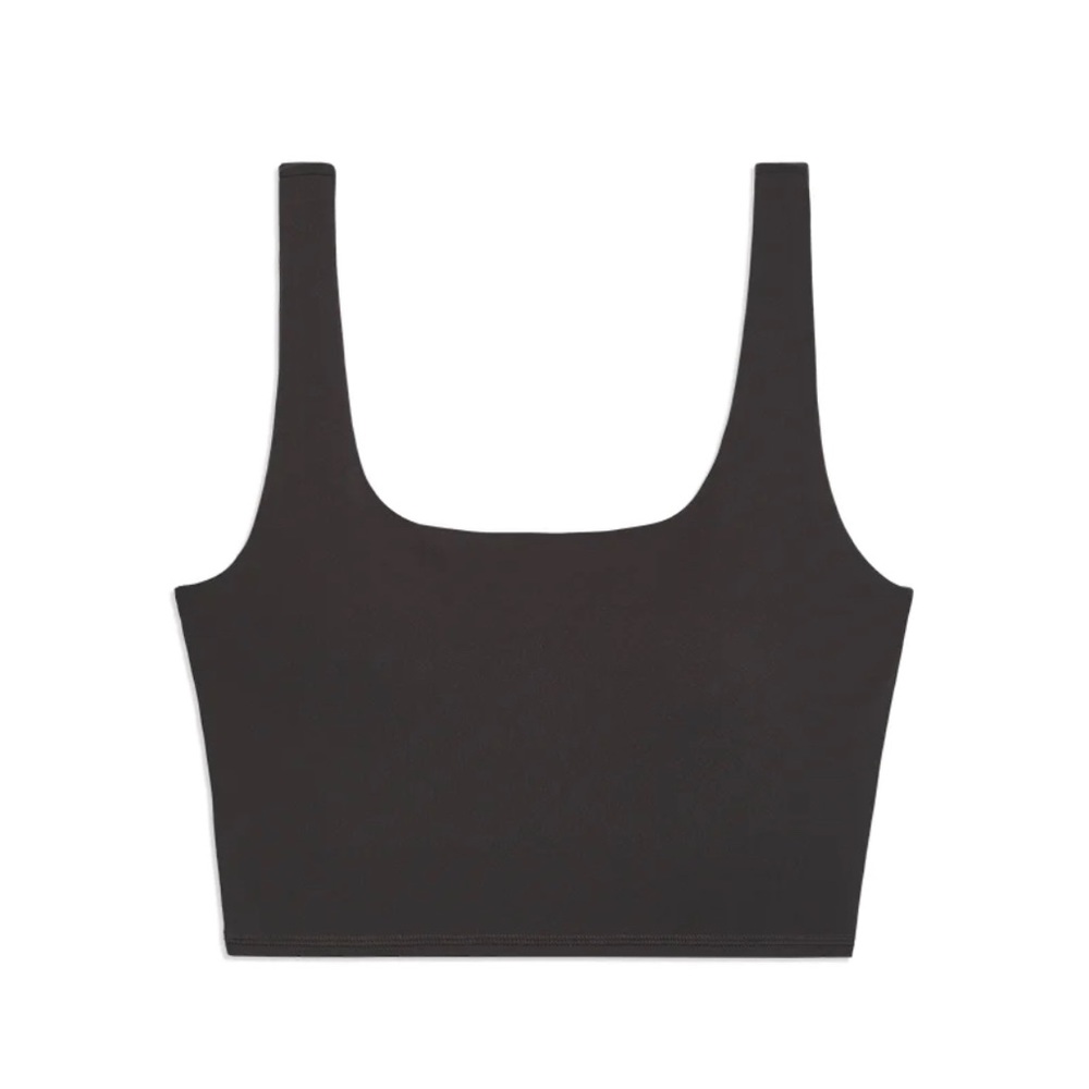 NEW WITH TAGS - WeWoreWhat straight neck crop top in chocolate black